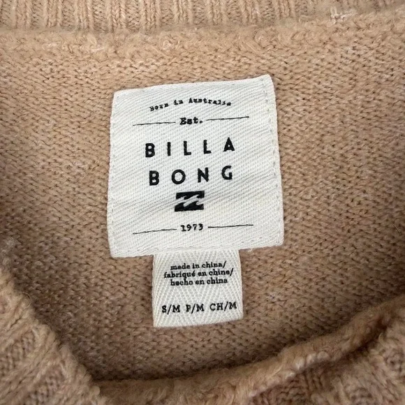 Billabong oversized tan comfy cozy sweater Size s - Picture 6 of 6